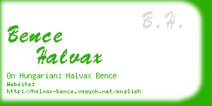 bence halvax business card